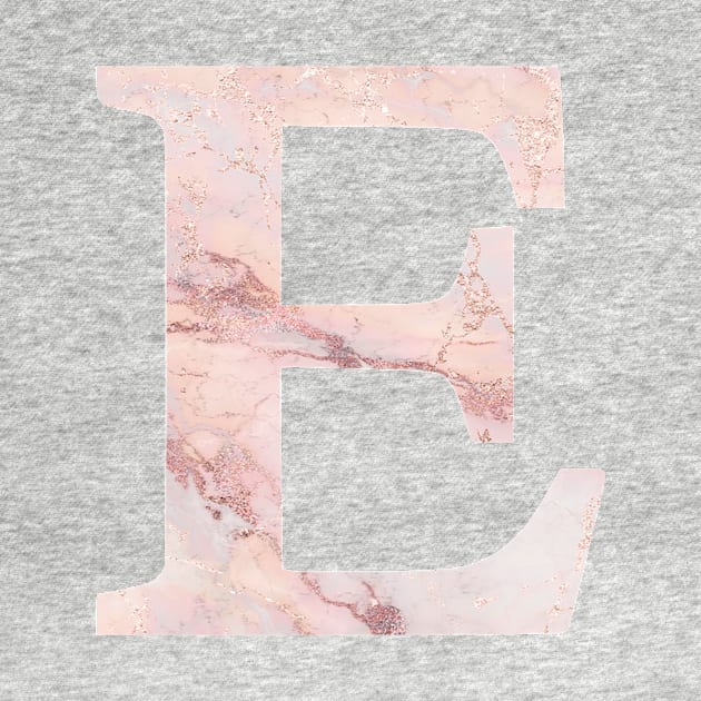 The Letter E Pink Marble Metallic by Claireandrewss